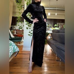 ALC Brielle Stretch Velvet Open Back Long Sleeve Dress size 2